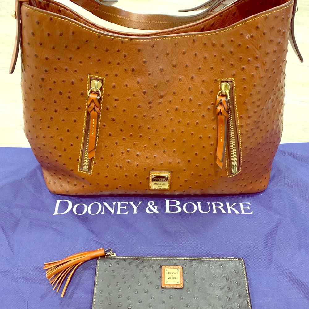 Dooney & Bourke Ostrich Style Purse & Wallet Set!